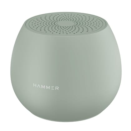 HAMMER Drop 5W Bluetooth Wireless Speaker with Twin Pairing, 1200 mAh Battery, 100H Standby Time, TWS Function, TF Card, USB Slot, Auto-Pairing, in-Built Mic, Type-C Charging, 52mm Driver (Green) Green