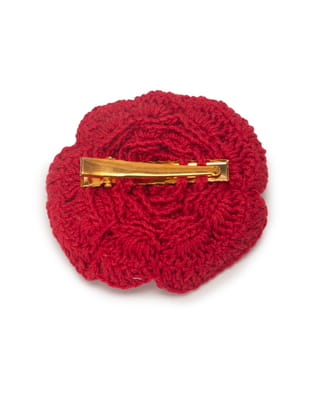 Flamenco 1 Large Rose Hair Clip-Red