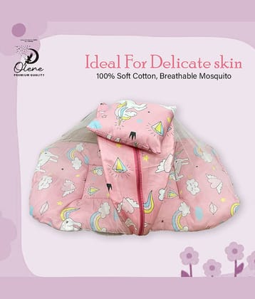 OLENE - Pink Cotton Tent Mosquito Net ( Pack of 1 )