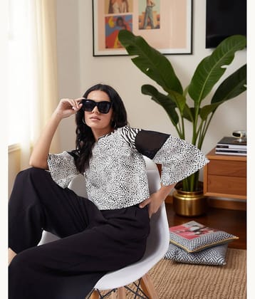 Zima Leto Women's Cotton Crop Top ( Black )