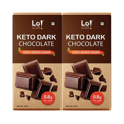 Lo! Foods Dark Keto Chocolates 80 Gms 40 Gms X Pack of 2