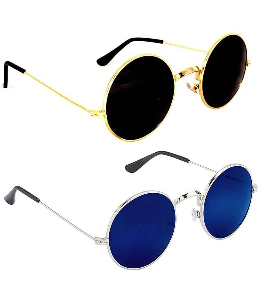 Elligator Multicolor Round Sunglasses ( Pack of 2 )