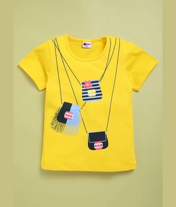 Mars Infiniti Pack of 1 Girls Cotton T-Shirt ( Yellow )