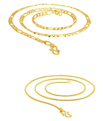 shankhraj mall gold plated fancy new combo chains for men or women-100314 - Golden