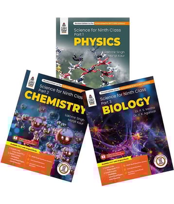 Combo Pack: Lakhmir Singh Class 9 Science (Biology, Physics, Chemistry) - Examination 2025-26
