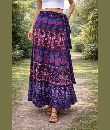 Frionkandy Purple Cotton Women's Wrap Skirt ( Pack of 1 )