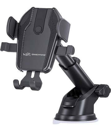 GRAND PITSTOP® Cool Grip C1 Car Windshield/Dashboard Mobile Holder - One Click Locking - Black