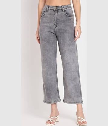 AngelFab - Grey Denim Straight Fit Women's Jeans ( Pack of 1 )