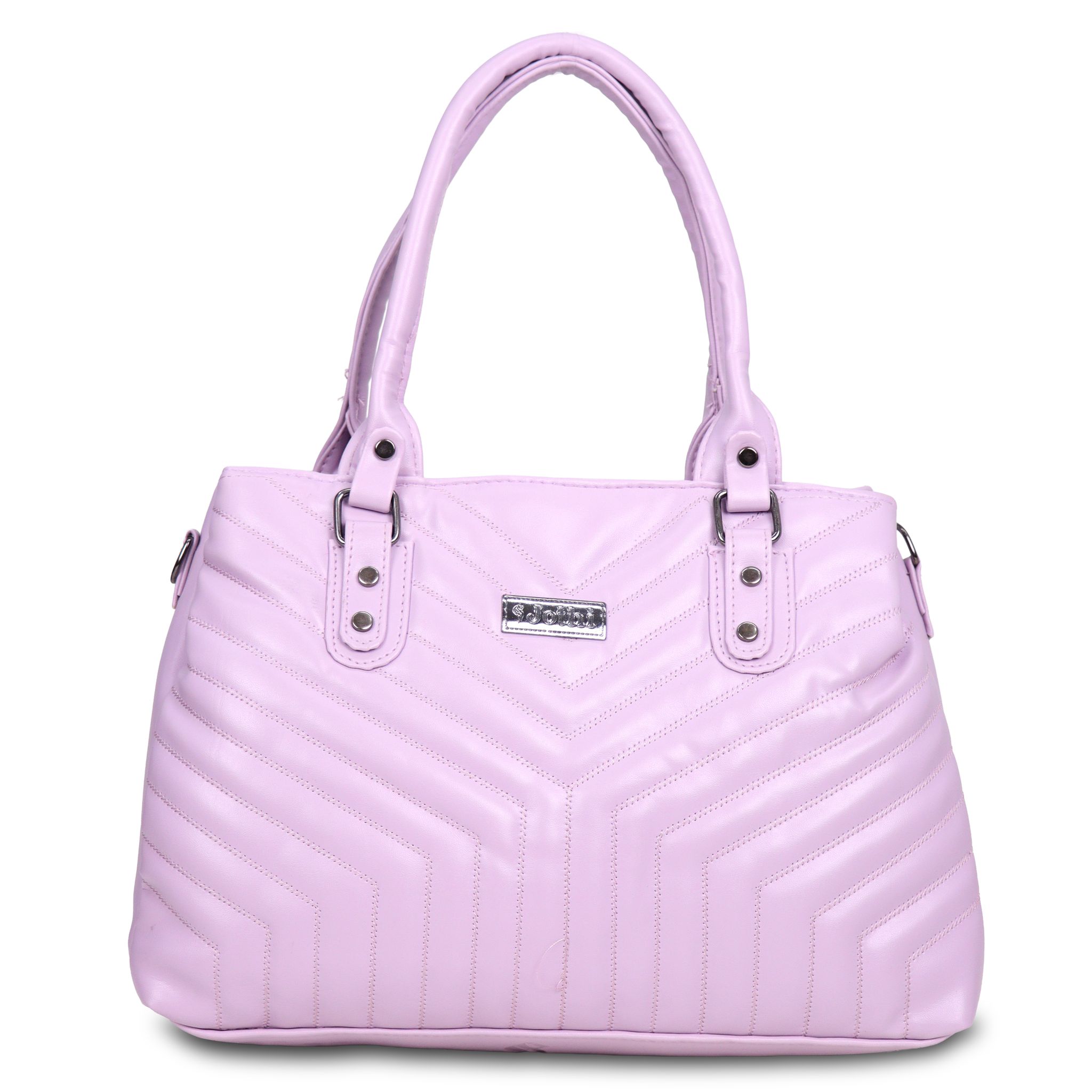 Jothi Arrowyn Premium Womens Handbag | 3-Compartment Quilted Synthetic Leather Tote | Semi-Gloss Finish | Water-Resistant | Soft Base | Light Purple