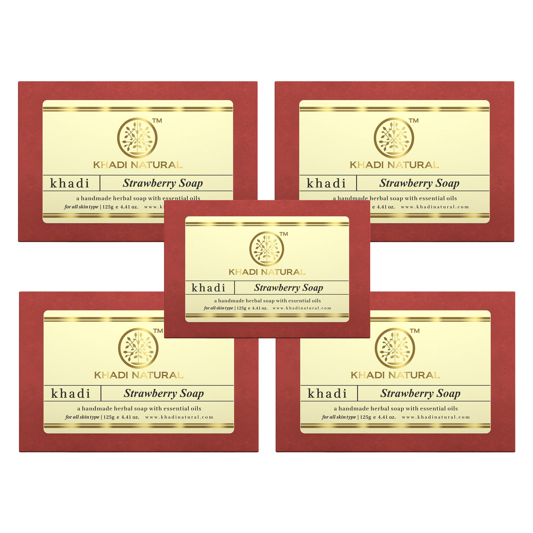 Khadi Natural Strawberry Soap Combo Pack Of 5 – 125gm Each