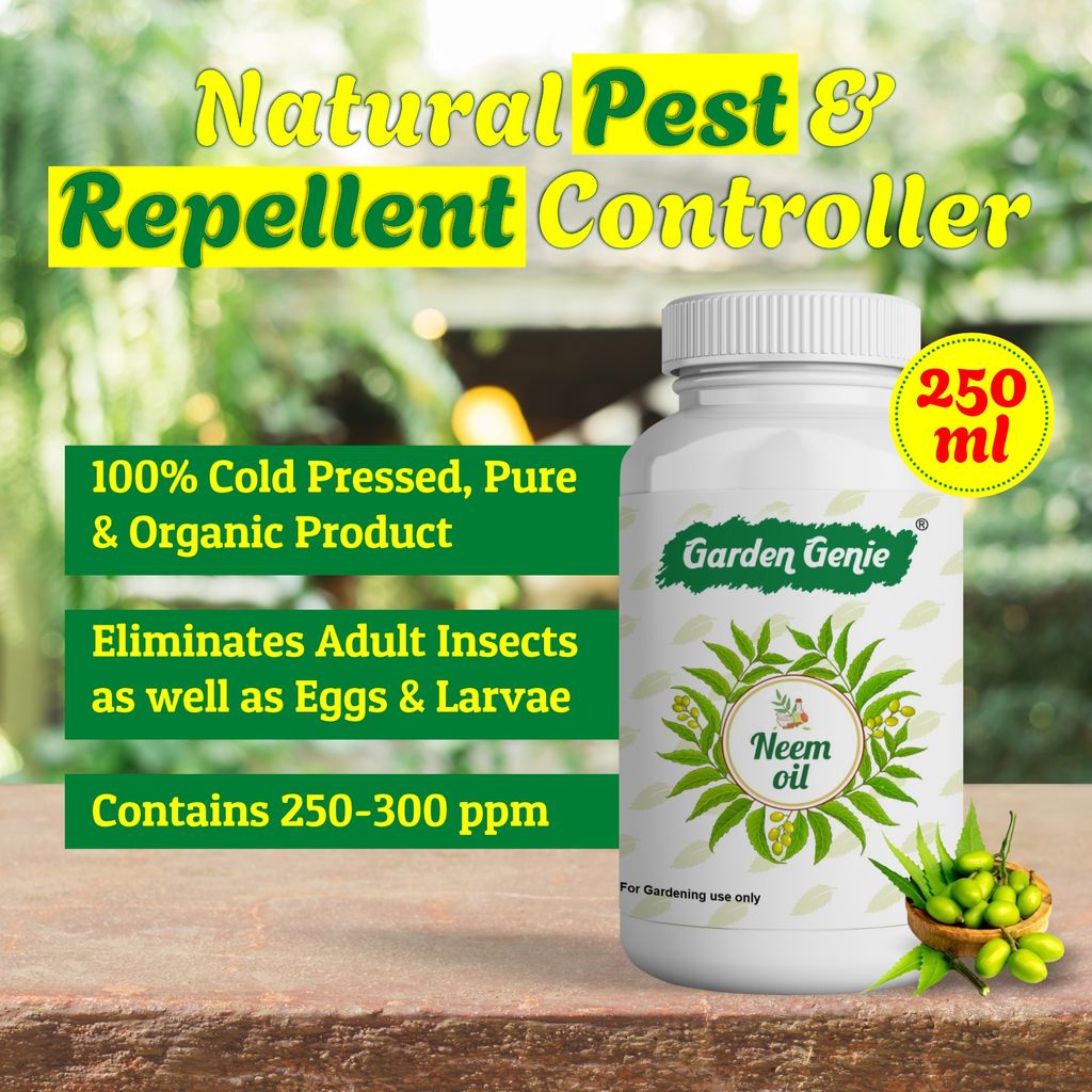 Garden Genie Neem Oil for Plants 500ml | Pure Organic Cold Pressed Water Soluble Concentrate, Makes up to 120 Litres of Ready to Use Spray