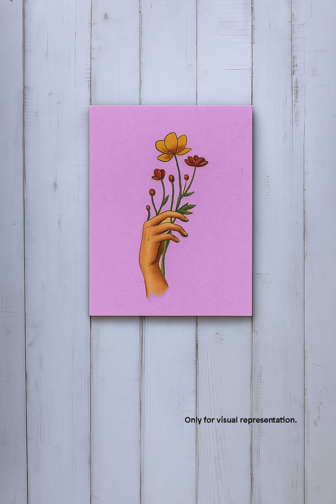 Dbeautify's DIY MDF Painting – Hand Holding Flowers