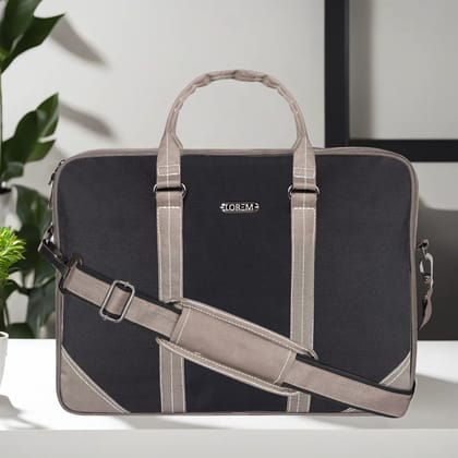 LOREM Black Color PVC Coated Fabric 10L Messenger Bag For Men & Women BG88