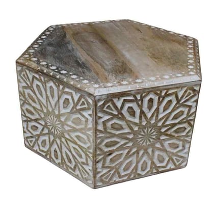 Wooden Carved Hexagon Shape Coffee Table Bedroom Furniture