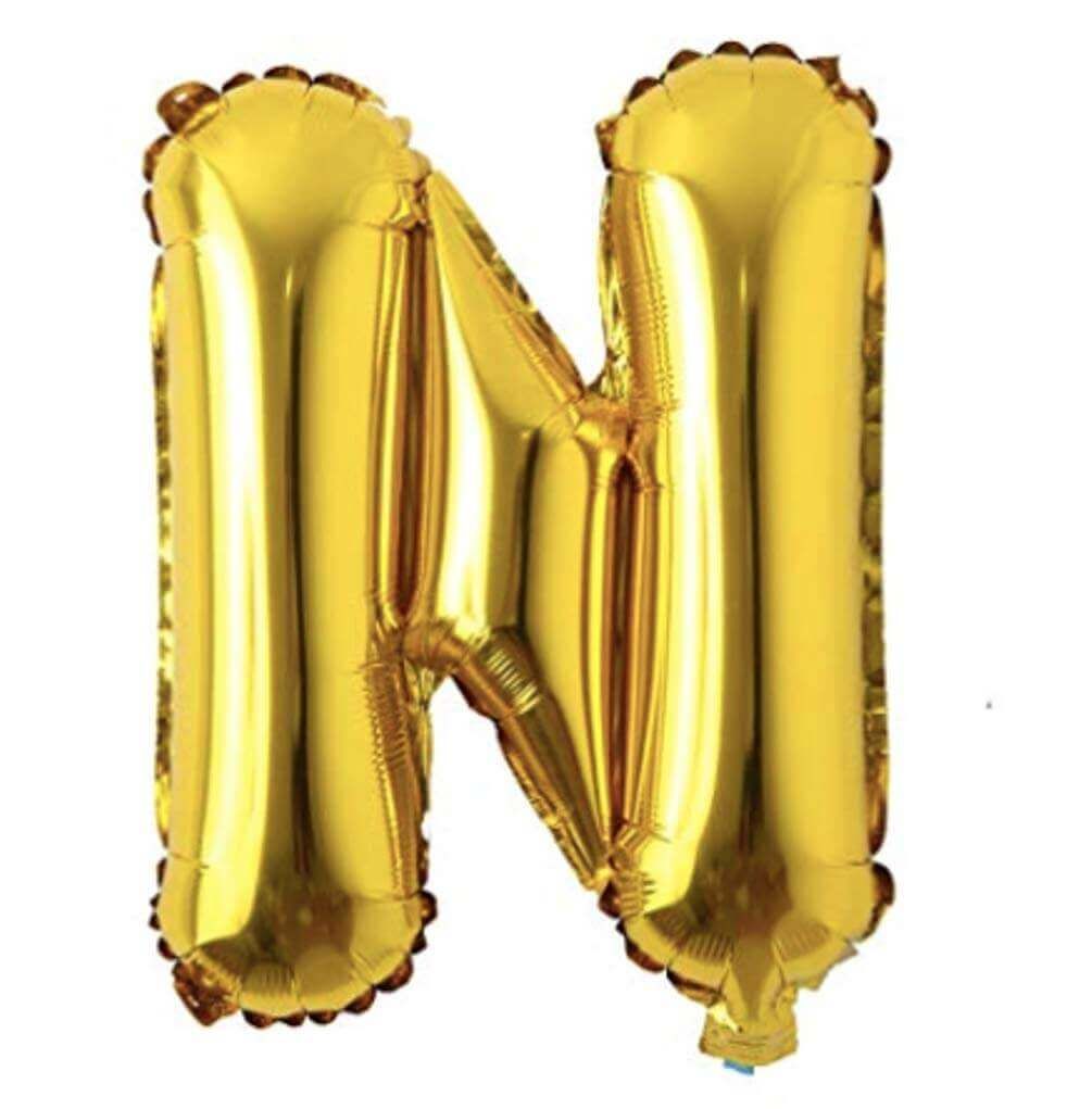 16" Letter N Golden Balloon - Party and Festive Needs | Buy online on ZillyBuy