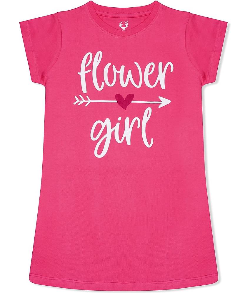 E1K Pack of 1 Girls Cotton T-Shirt ( Pink )