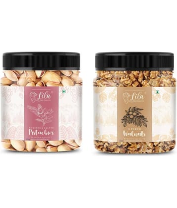 LILA DRY FRUITS Mixed Dried Fruits Combo Pack 100 grams x 2 Walnut Pistachio Premium Healthy Snack for Daily Use Perfect for Giftings
