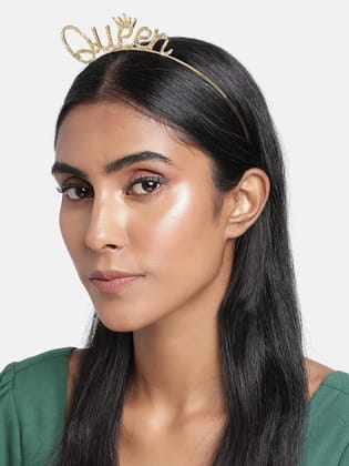 Women Gold-Toned Embellished Queen Hairband