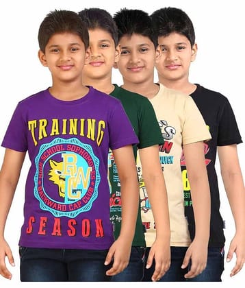 Dongli Pack of 1 Boys Cotton T-Shirt ( Multi Color )