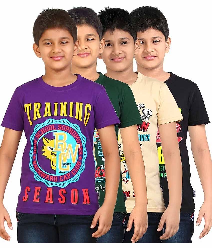 Dongli Pack of 1 Boys Cotton T-Shirt ( Multi Color )