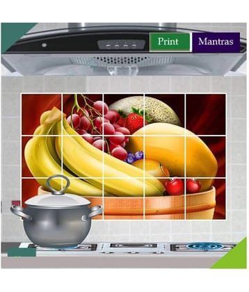 Asmi Collection Fruits for Kitchen Foods & Beverages Sticker ( 56 x 90 cms )
