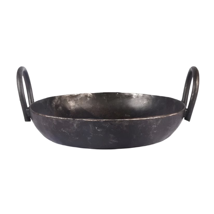Seasoned Iron Flat Bottom Kadai-10 inch