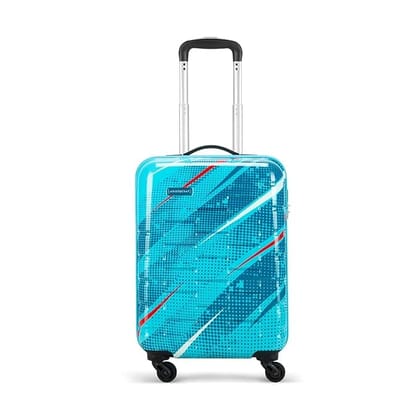 Cabin Trolley Bag 55cm | Small | Polypropylene Hard Luggage| Smooth 4-Wheel Suitcase| Combination Lock with Sturdy Zipper | Full Fabric Convipack | 5-Year Warranty (Blue)_assorted colour