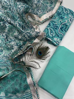 Cotton suit Set With Kota Doriya Dupatta