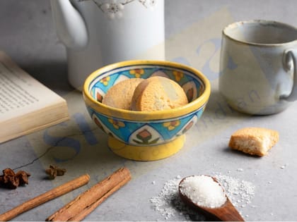 Srjana Handcrafted Blue Pottery Fruit Bowl
