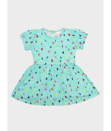 Me N My CLOSET Pack of 1 Baby Girls Cotton Frock ( Blue )