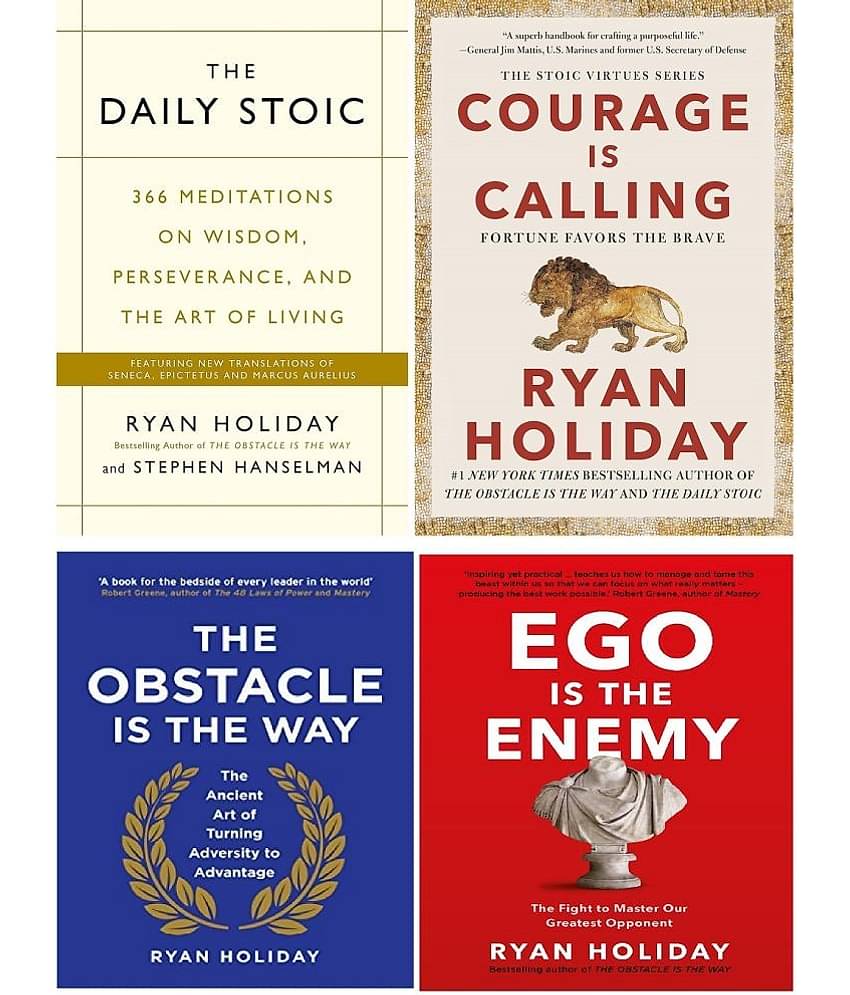 Ryan Holiday 4 Books Set: Daily Stoic, Courage Is Calling, Obstacle Is The Way and Ego Is The Enemy (English, Paperback)