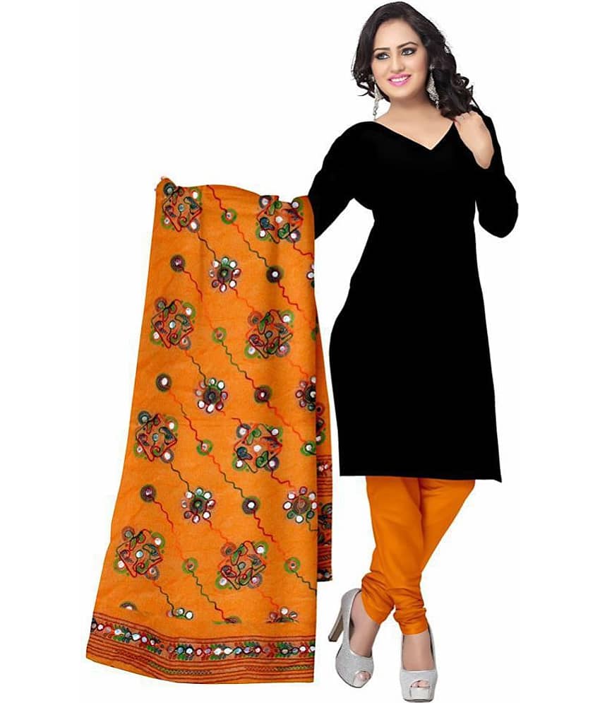Indian Handicraft Orange Cotton Dupatta