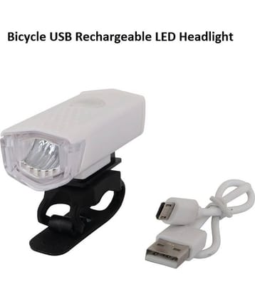 Dark Horse Bicycle USB Rechargeable LED Headlight with 3 Modes 300 LM Cycling Light Flashlight,Compact in Size, White