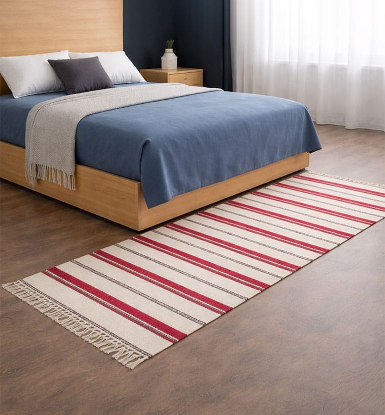 Handloom Punja Durrie Carpet | Traditional Cotton Handwoven Floor Carpet