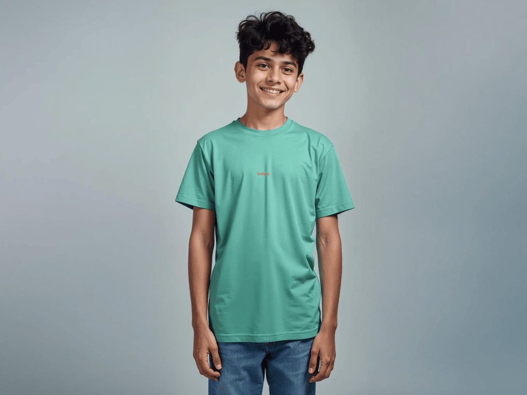Taarak Mehta ka Ooltah Chashmah| Teens Aqua Green Printed Regular Fit T-Shirts (AYE BABUCHAK)