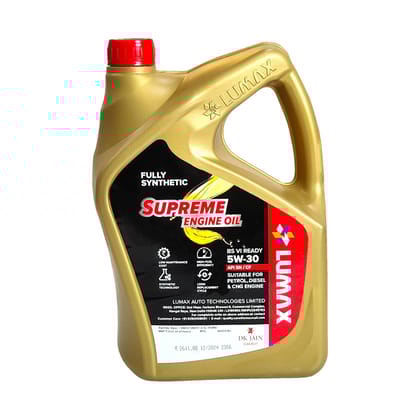 Lumax Supreme Synthetic Engine Oil 5W-30 API SN/CF for Petrol, Diesel & CNG Cars | BS6 Ready | 3.5L Lumax Supreme Synthetic Engine Oil 5W-30 API SN/CF for Petrol, Diesel & CNG Cars | BS6 Ready | 3.5L