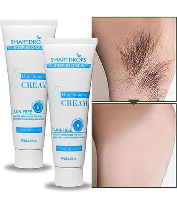 Smartdrops Natural Hair Removal Hair Removal Creams for Women 120 ( Pack of 2 )