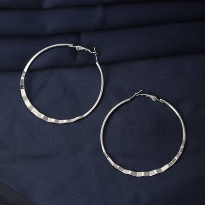 Silver-Plated Circular Hoop Earrings