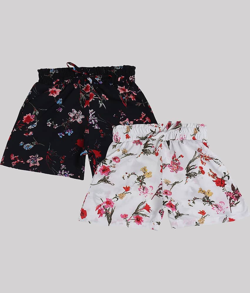 Arshia Fashions Pack of 2 Girls Crepe Bermudas ( Multicolor )