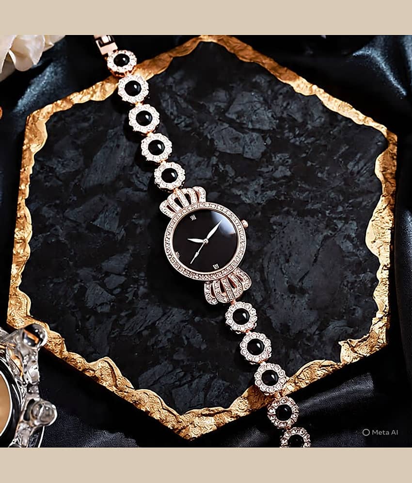 Renaissance Traders Black Metal Analog Womens Watch