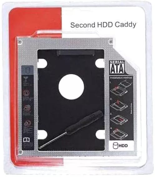 Optical Bay 2nd Hard Drive Caddy, Universal for 9.5mm CD/DVD Drive Slot (for SSD and HDD)