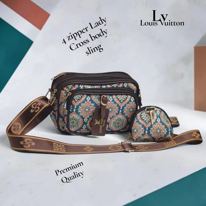 4 zipper Lady Cross body sling