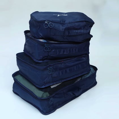 Cloth Organizer Pouch Laundry Zipper Bags - Blue
