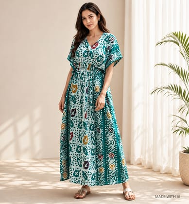 Handcrafted Batik Print Cotton Gown