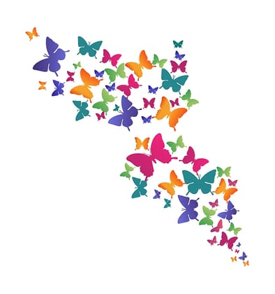 DreamKraft Colorfull Butterflies Wall Sticker (Multicolor PVC Vinyl 109 cm X 99 cm)