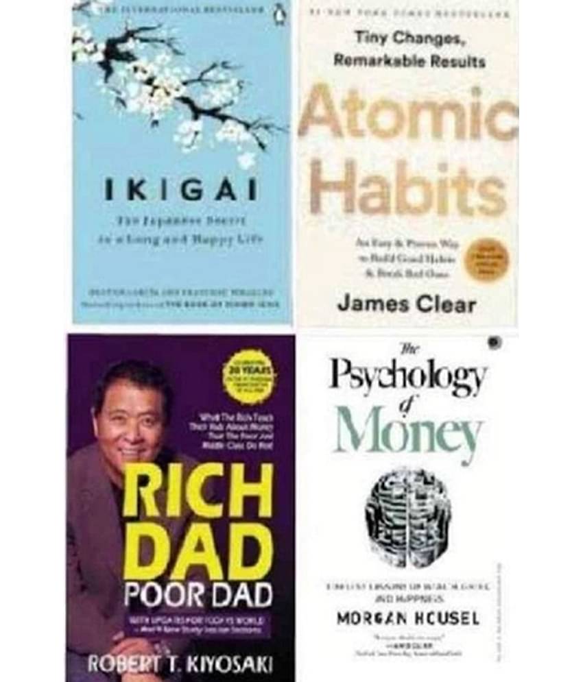 Atomic Habits & Rich Dad Poor Dad & ikigai Japaness & The Psychology Of Money ) English - Paperback