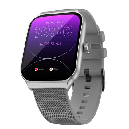 CELLECOR E3 Rise 2.01" HD Curved Display Smart Watch, Bluetooth Calling, 100+ Watch Faces, 100+ Sports Modes, Health Suite, Voice Assistance (Silver Grey)