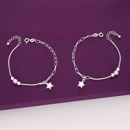 Solo Star Children Silver Anklet-None / Silver