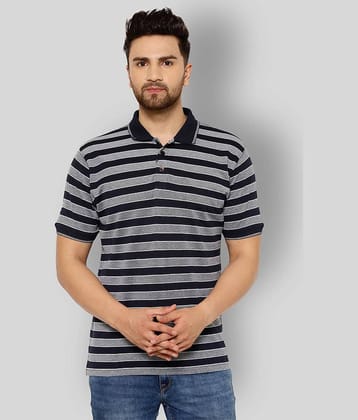 EPPE Pack of 1 Cotton Regular Fit Striped Half Sleeves Men's Polo T Shirt ( Grey )