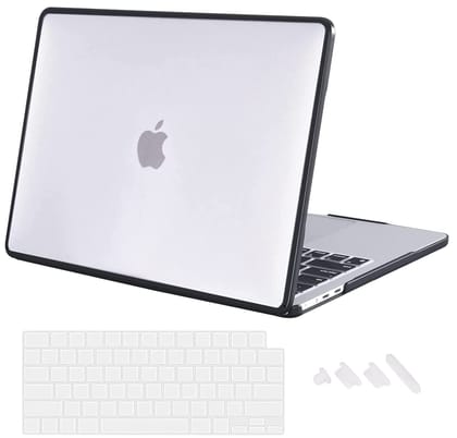 Hi-Lite Essentials Anti-Fingerprint TPU Bumber Heavy Duty Hard Shell Protective Case Cover- Transparent-MacBook Pro 14 Inch M3 A2918 A2992 M2 A2779 M1 A2442 Pro/Max
